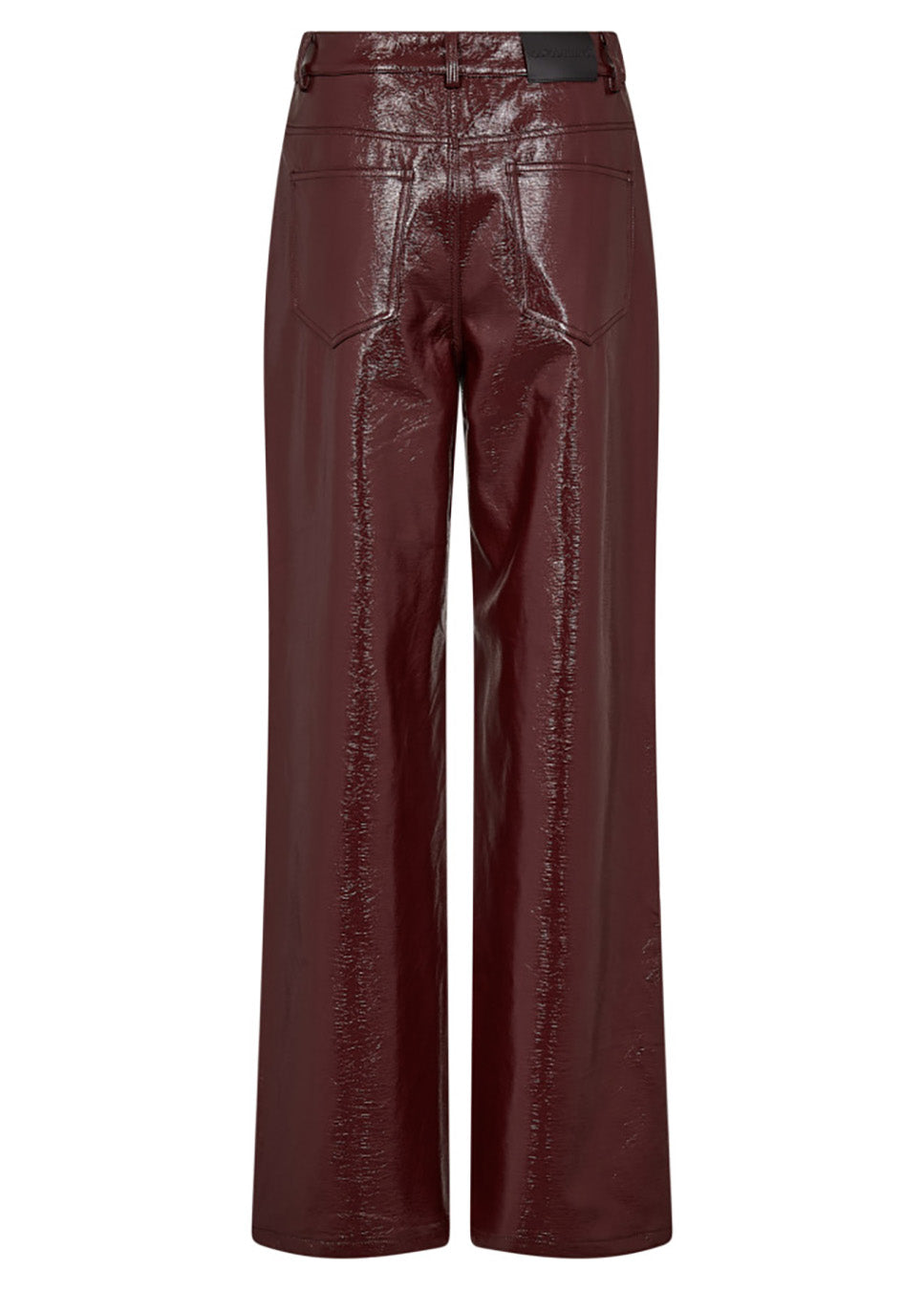Co Couture PosyCC LL Pant vegan leather lak bordeaux rood achterkant