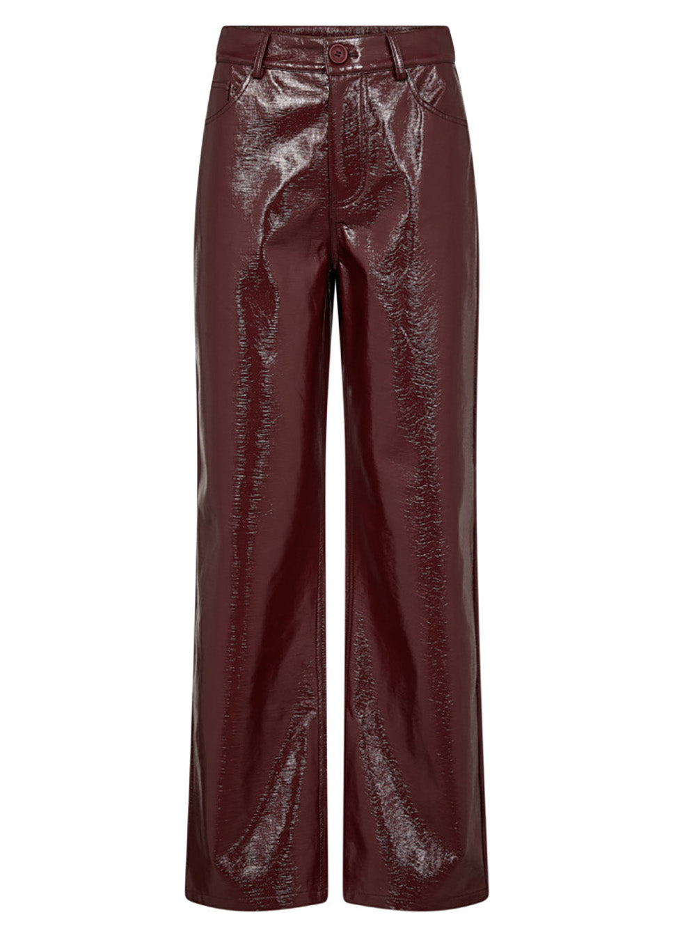 Co Couture PosyCC LL Pant vegan leather lak bordeaux rood voorkant