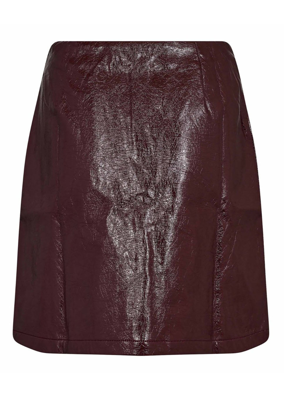 Co Couture PosyCC skirt kort vegan leather lak bordeaux rood achterkant