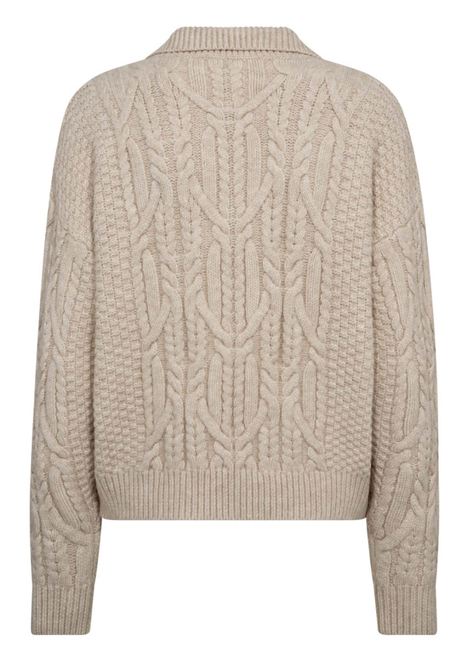 Co Couture RowCC Collar Cable Knit beige achterkant