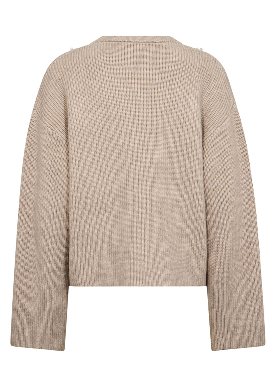 Co Couture RowCC Rib Pearl trui beige achterkant