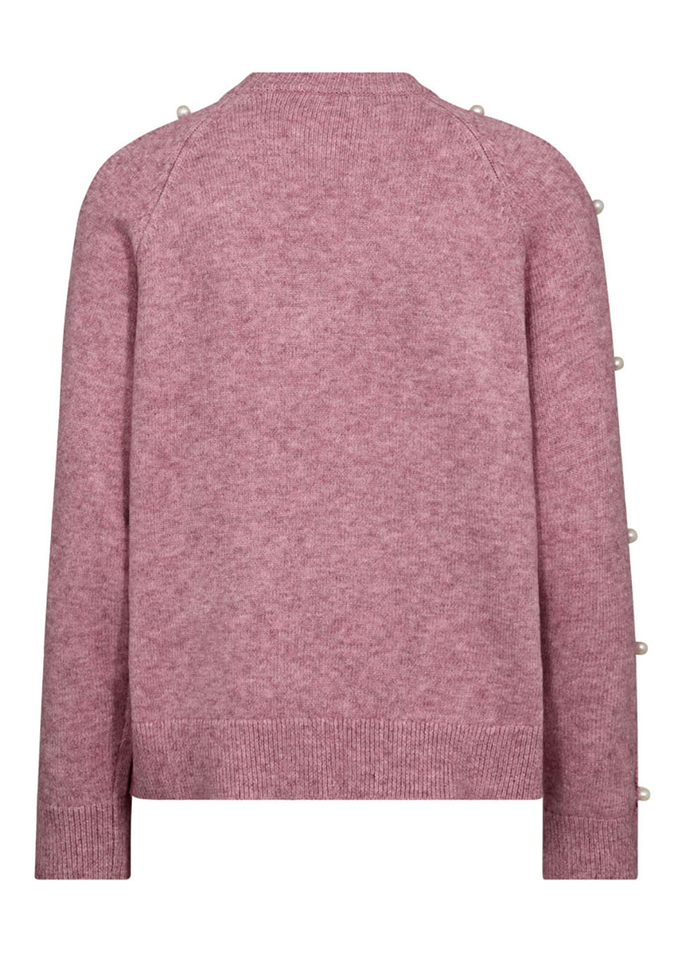 Co Couture RowanCC Pearl Sleeve Knit trui roze achterkant