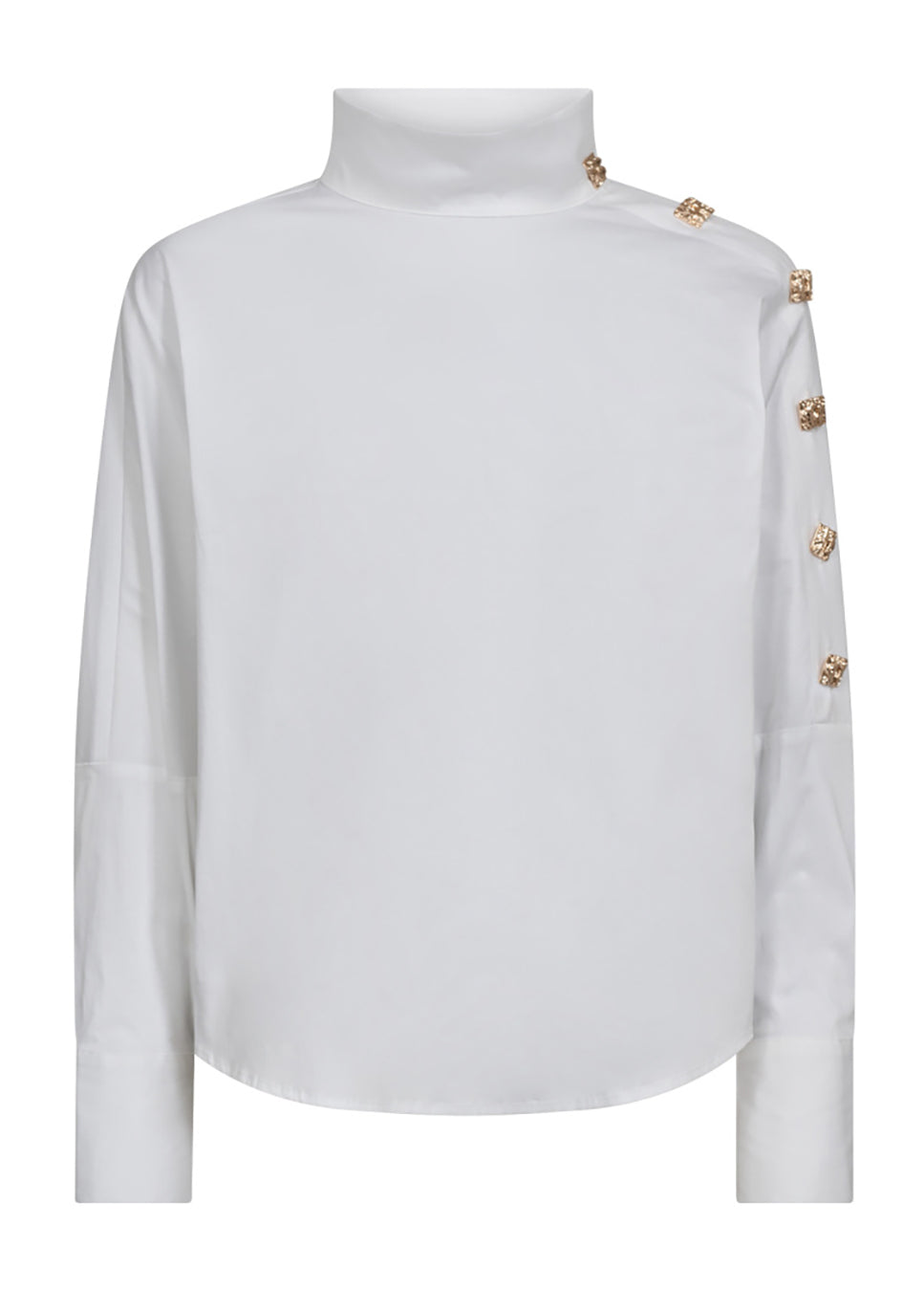 Co Couture SannaCC ssymetrische button blouse wit voorkant