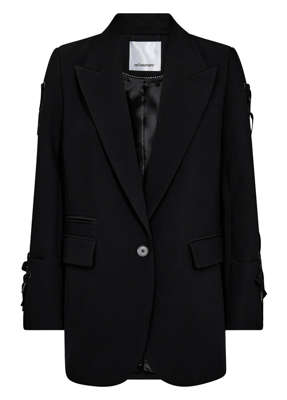 Co Couture VolaCC Eyelet Blazer met veters zwart voorkant