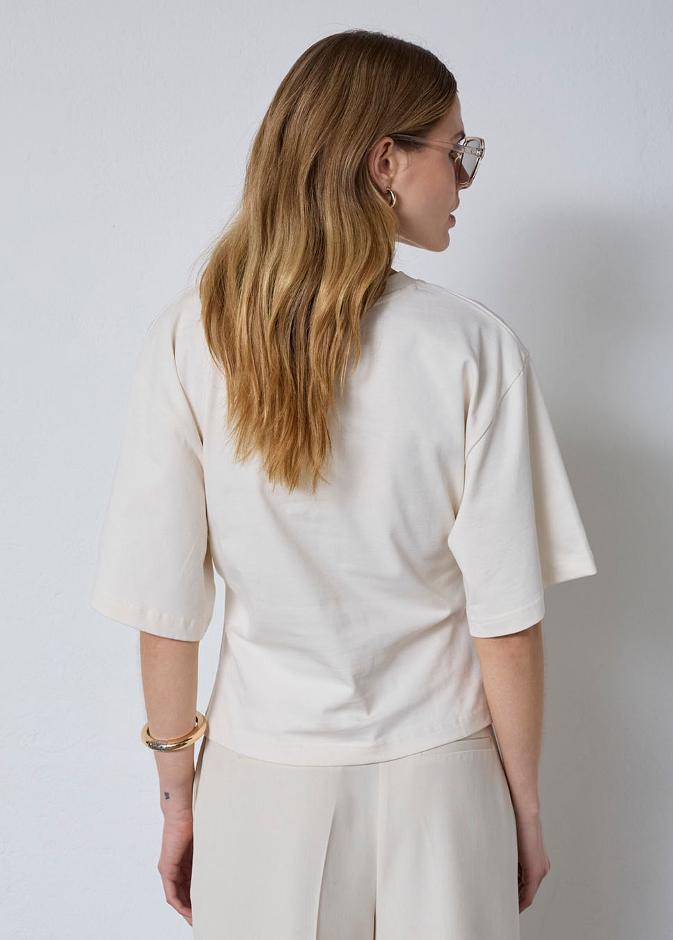 Co Couture ZengaCC Tee O-Neck beige achterkant model