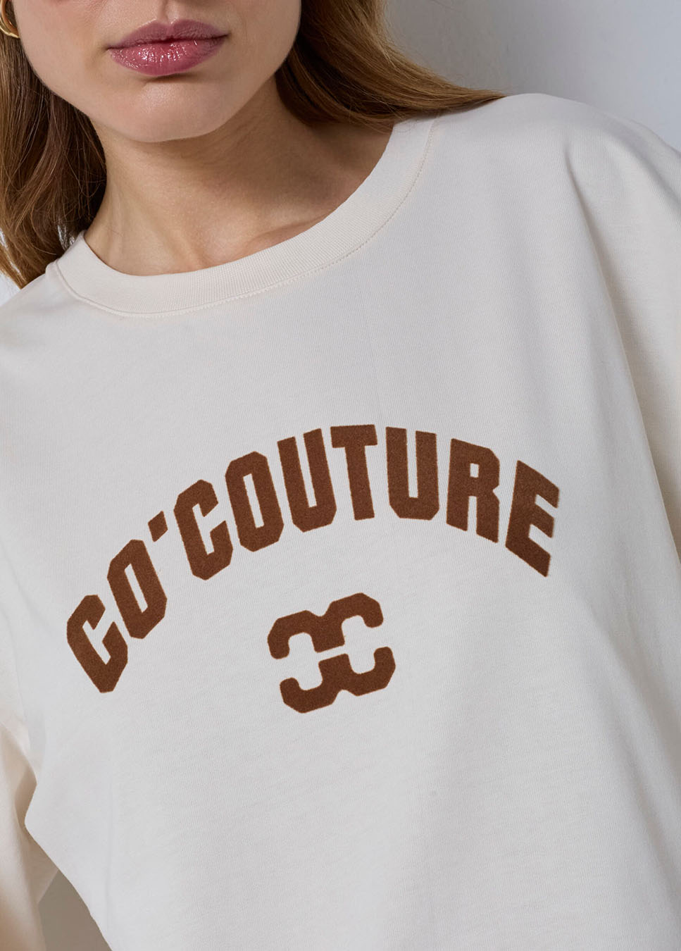 Co Couture ZengaCC Tee O-Neck beige voorkant detail