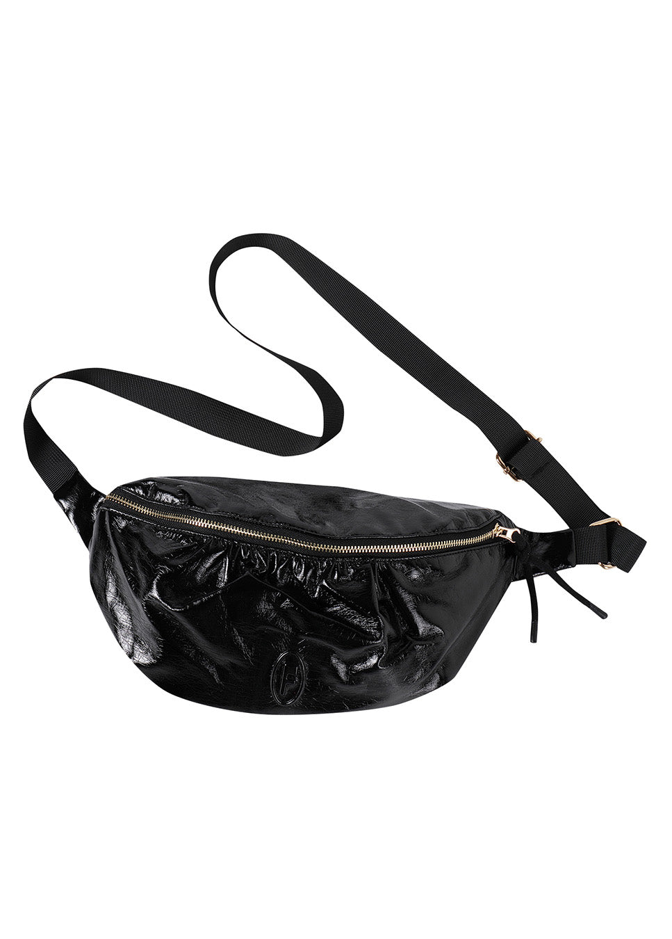 FRNCH lakleren bumbag tas zwart voorkant