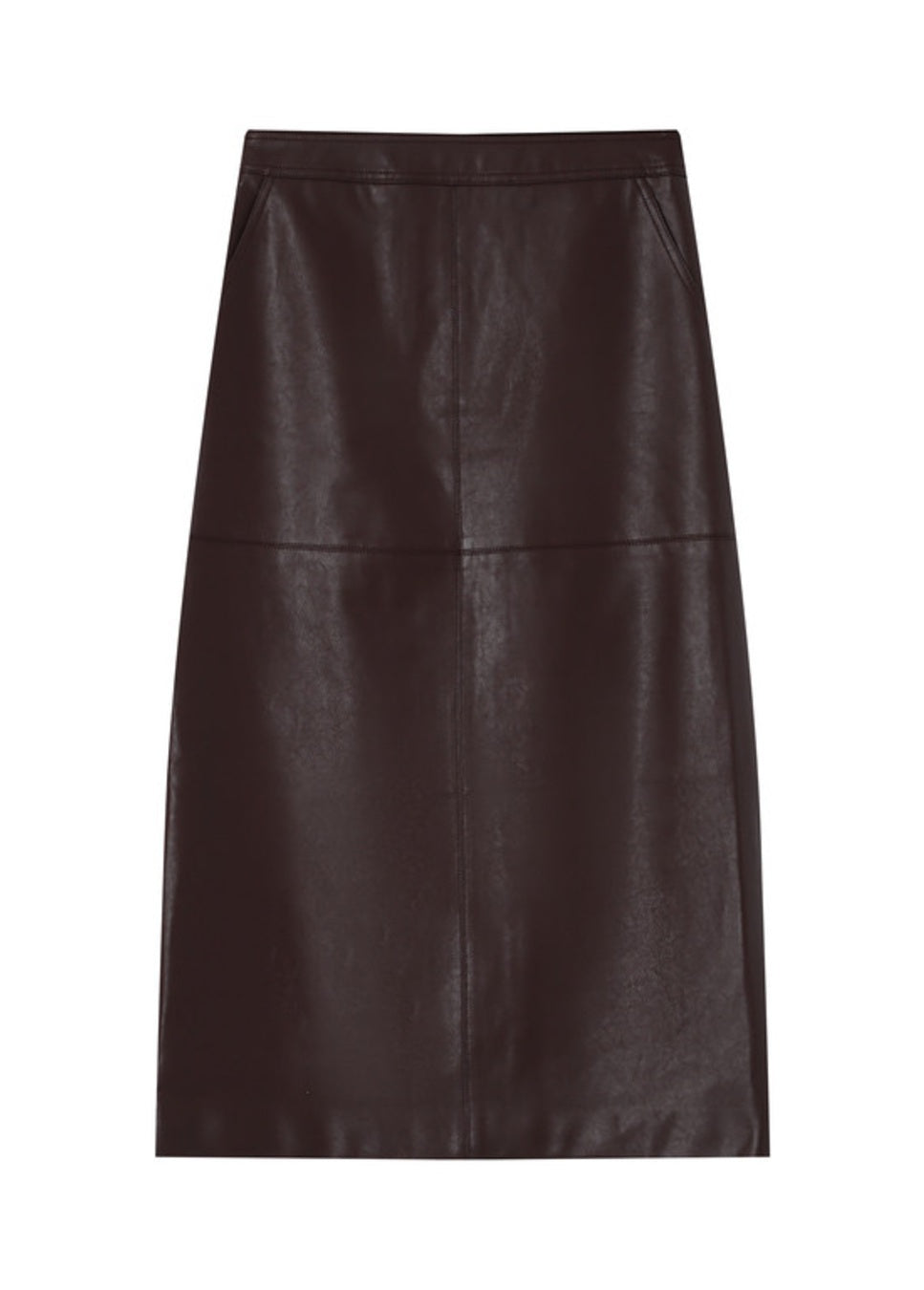 Product foto voorkant van de vegan leather rok grace & Mila sirene bordeaux rood 
