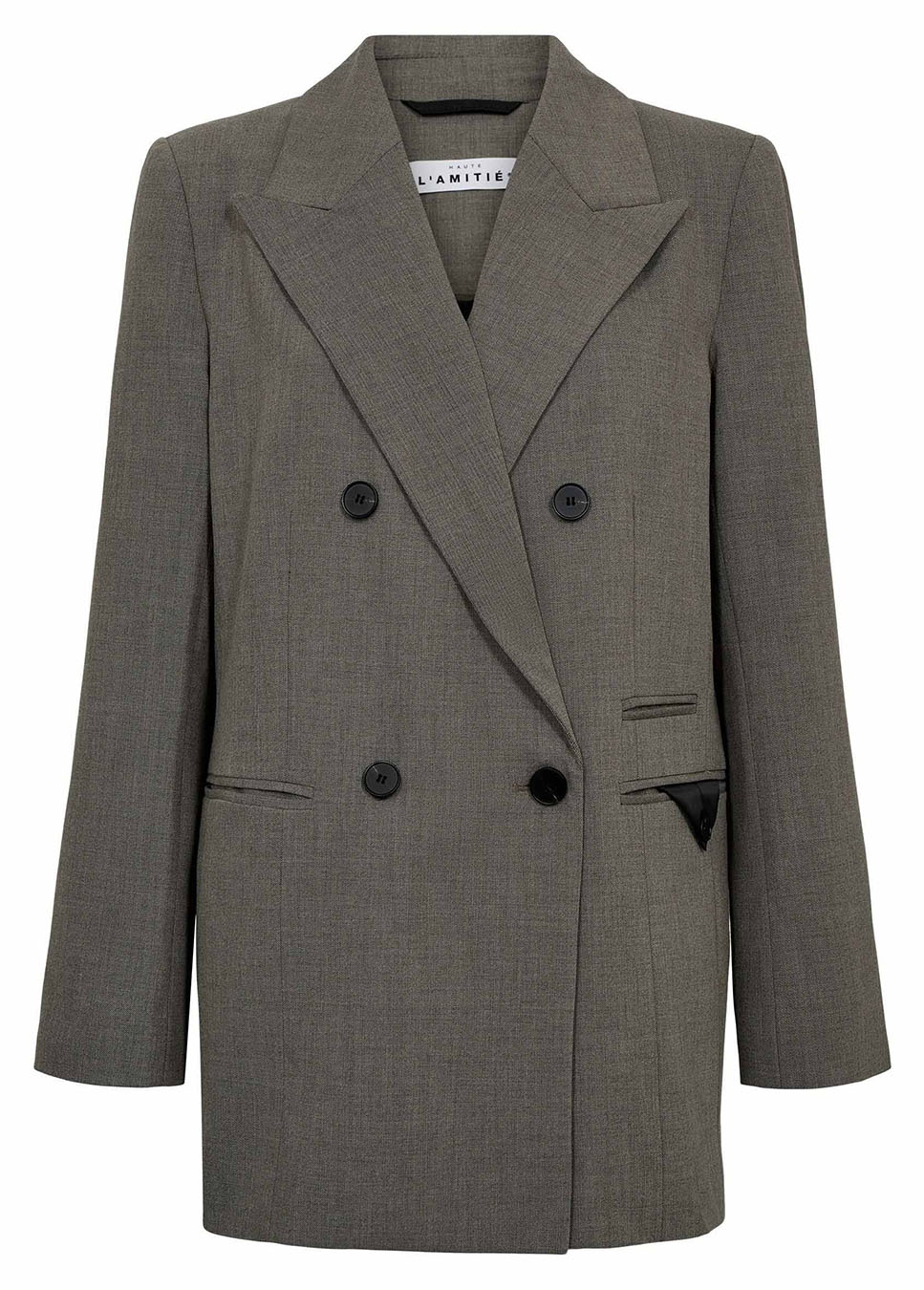 Haute L’Amitié Nicole Low Triangle Blazer beige voorkant