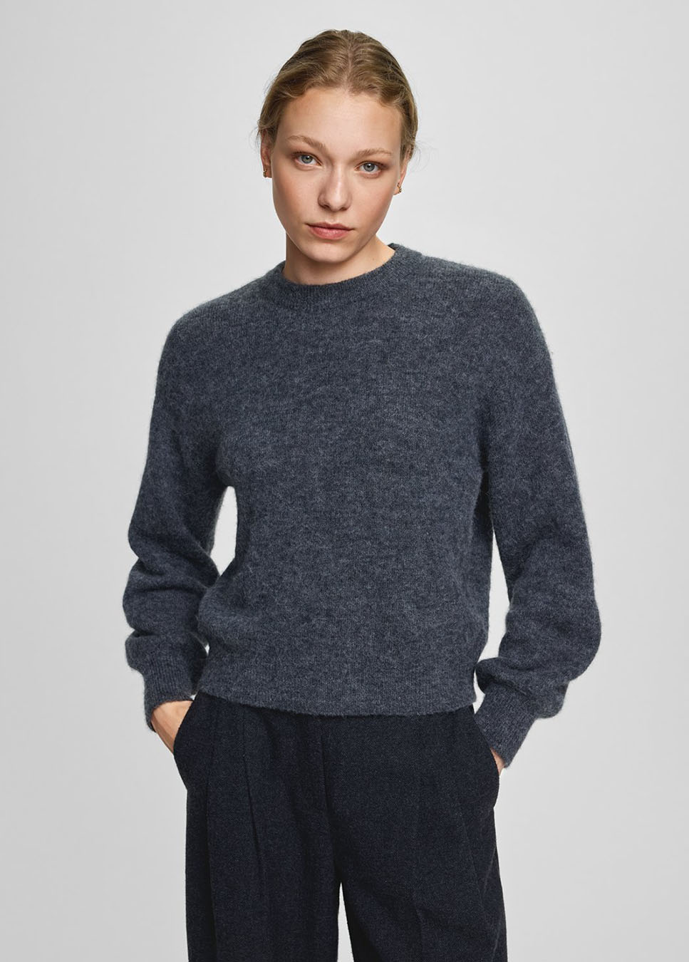 MSCH Copenhagen MSCHAnnamaja Alegria trui gebreid grijs voorkant model