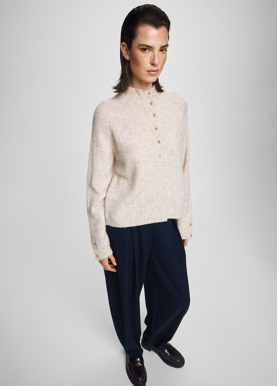 MSCH Copenhagen MSCHMilania Hope M trui wol beige bovenaanzicht