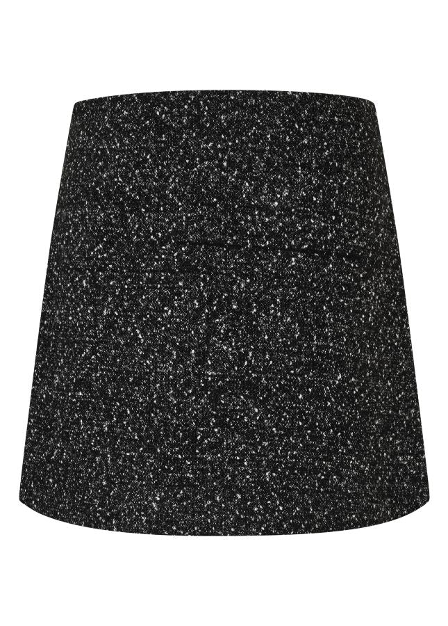 Black mixed short skirt with zipper Iluna - mbyM
