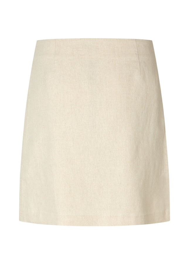 Beige linnenmix mini-rok Dayna Modstrom