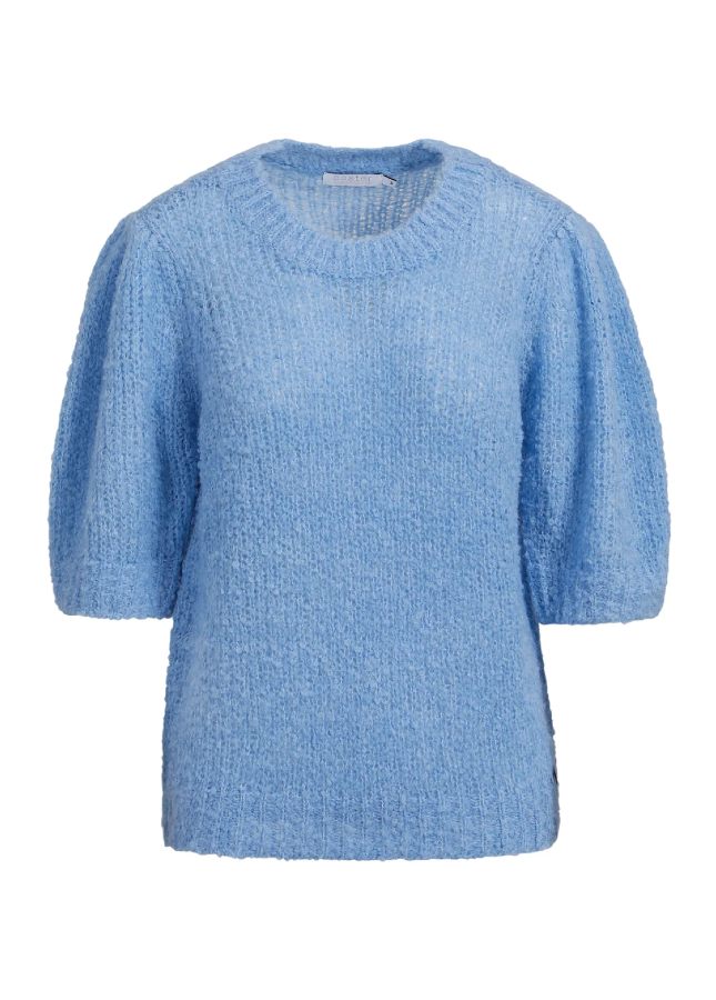 Blue knitted sweater with three-quarter sleeves - Coster Copenhagen