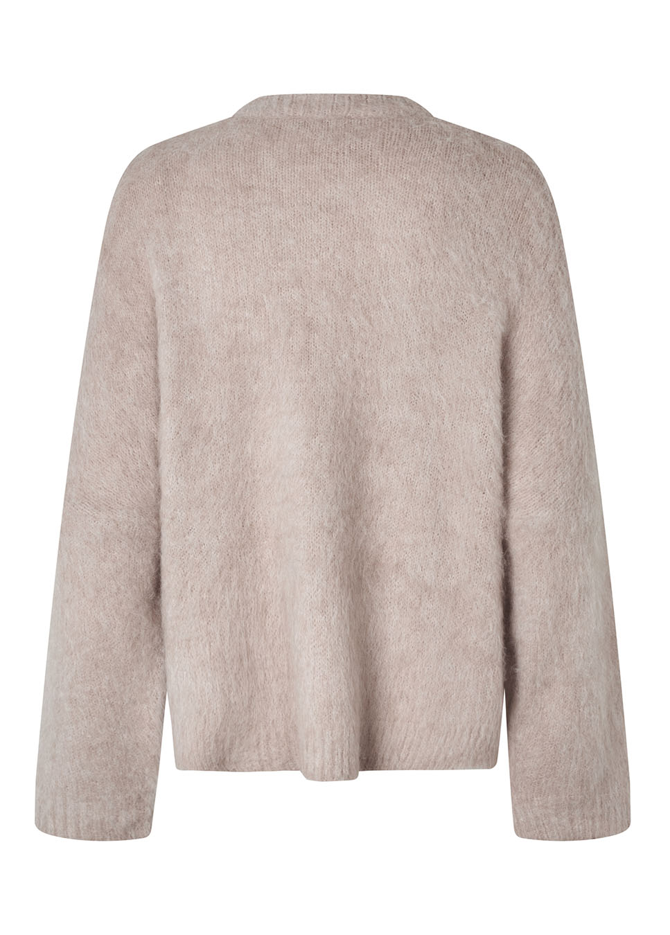 mbyM Gillis-M trui gebreid wol fluffy beige achterkant