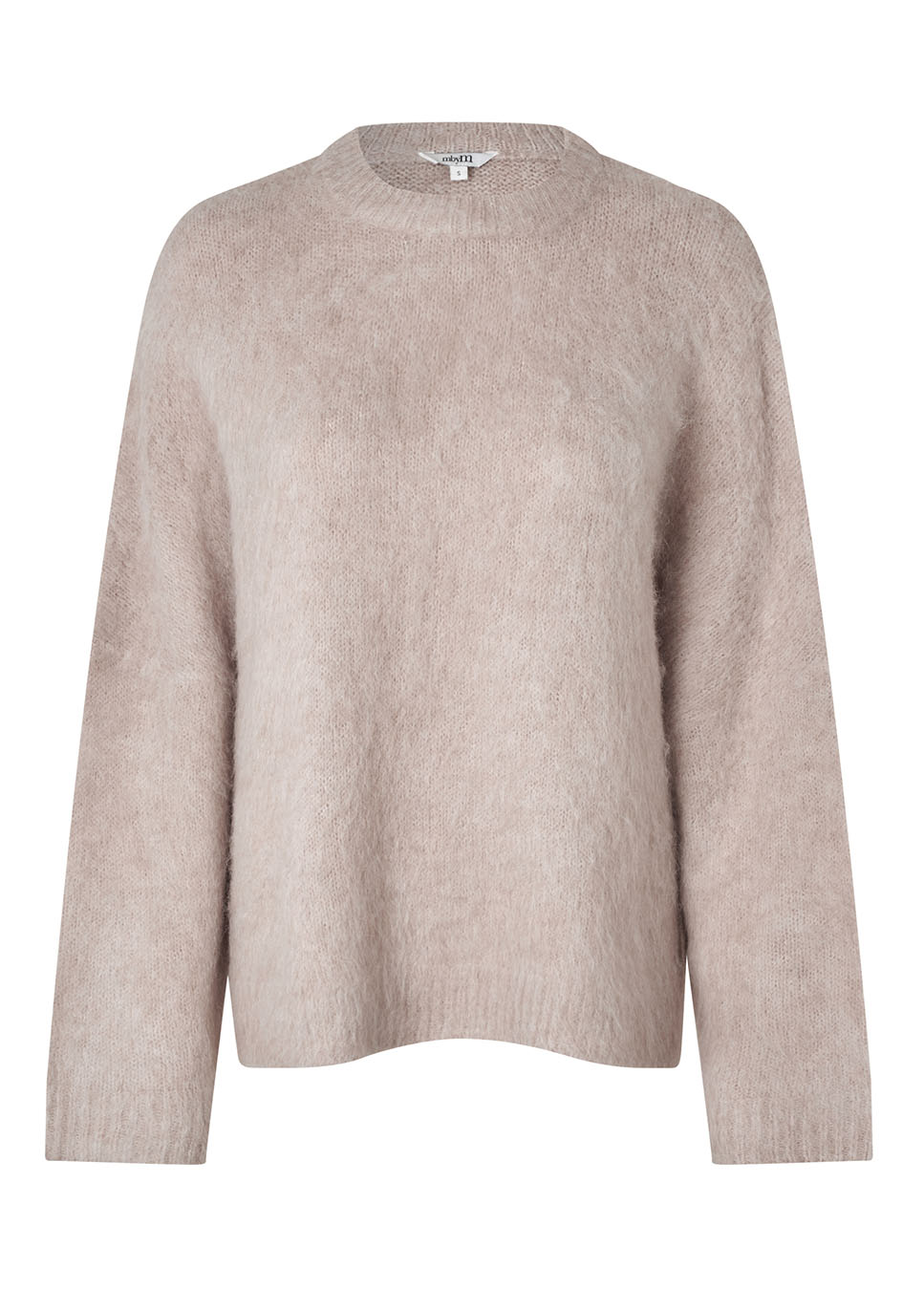 mbyM Gillis-M trui gebreid wol fluffy beige voorkant