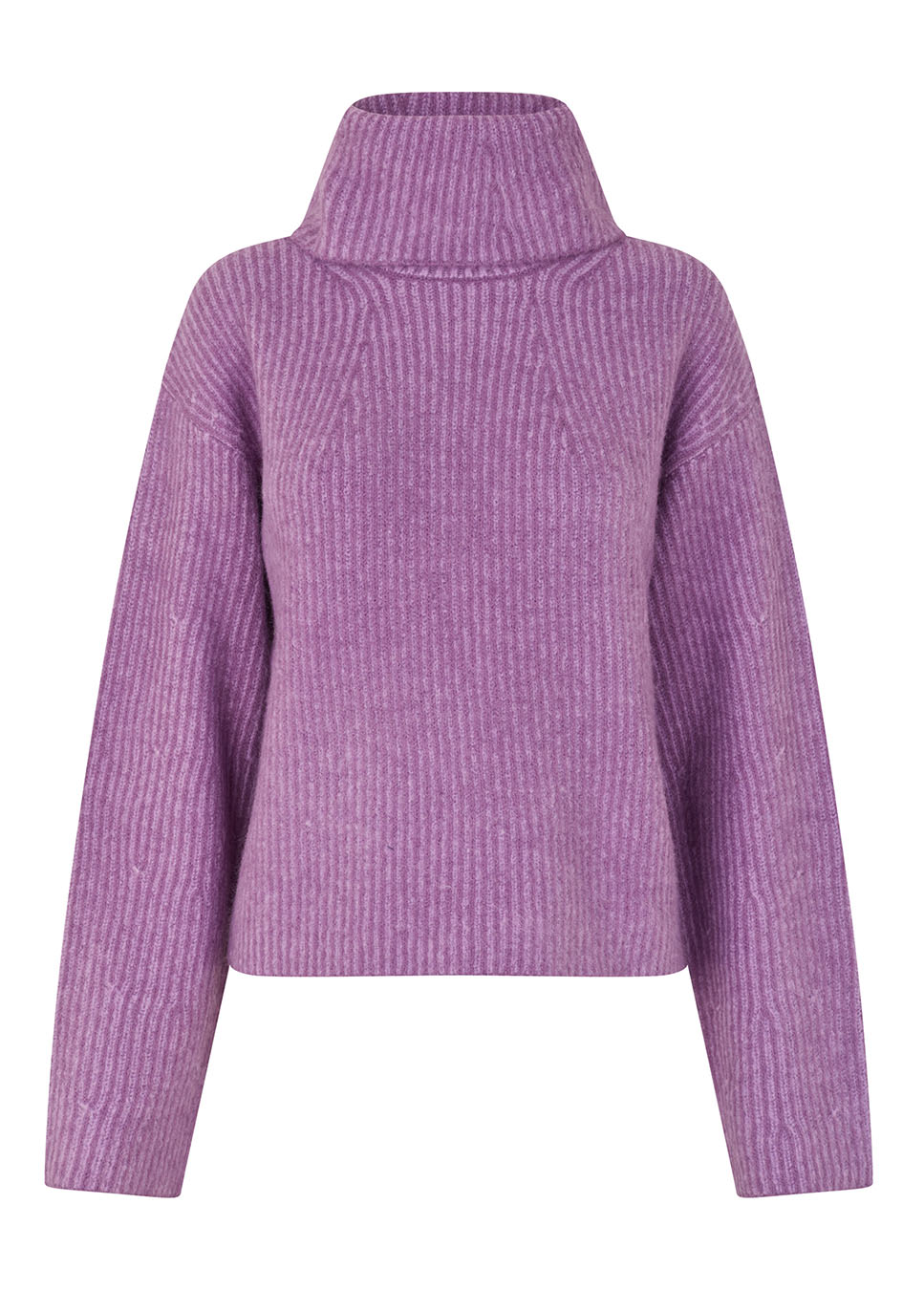 mbyM Kemina-M trui gebreid met col paars voorkant