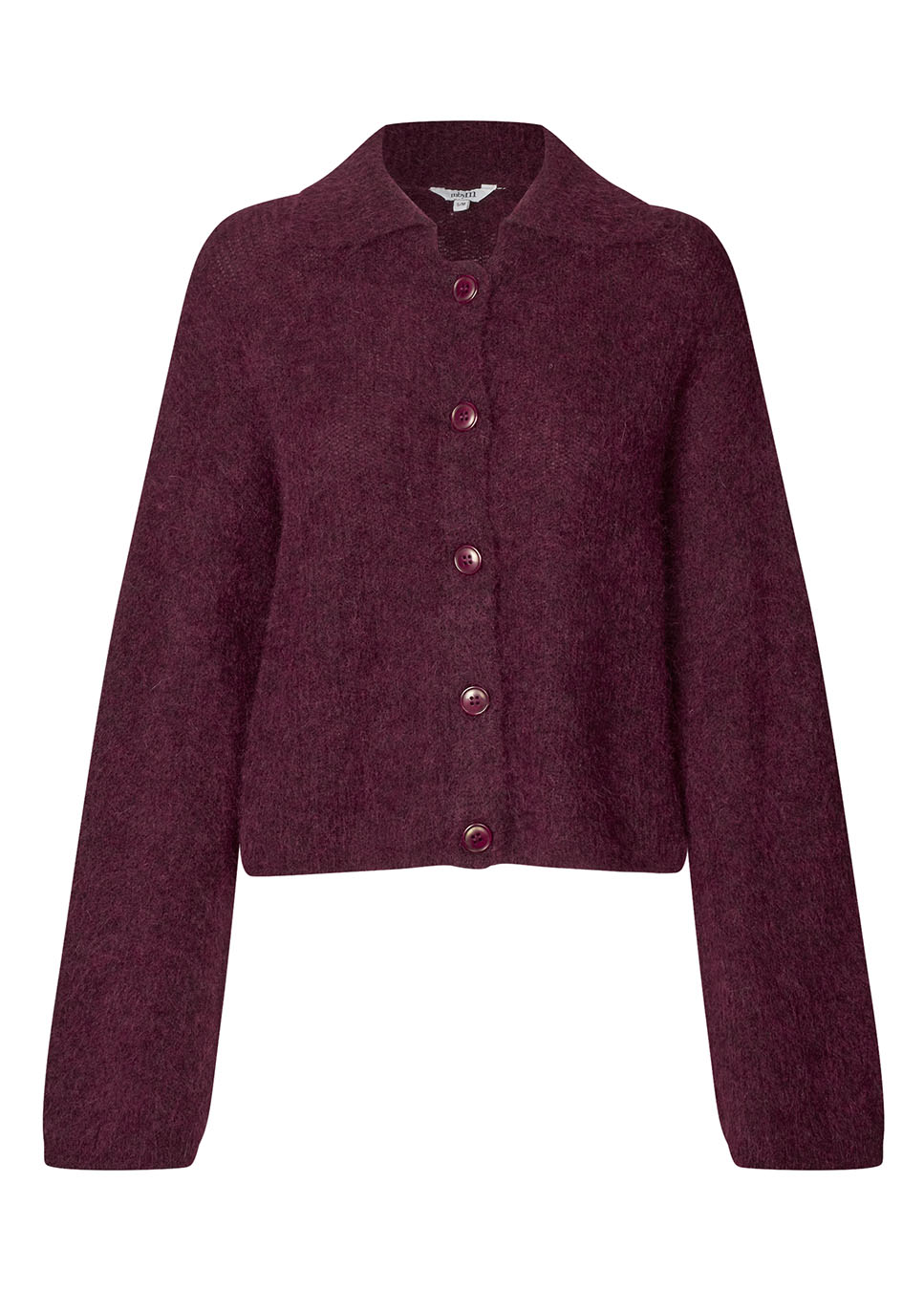 mbyM Larya-M vest gebreid knoopsluiting en kraag rood voorkant