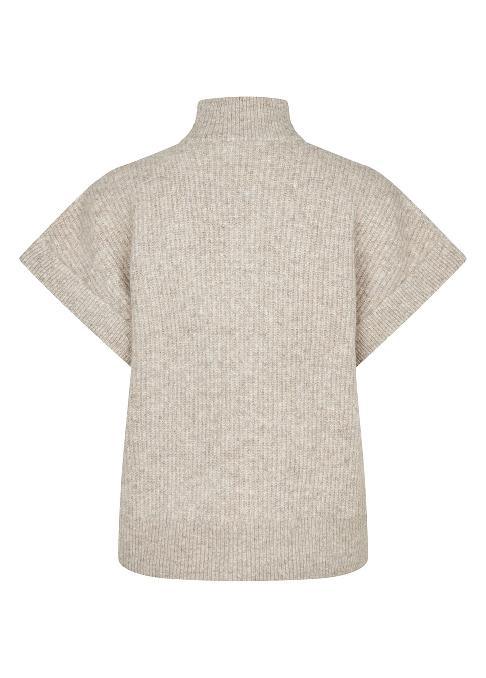 mbyM Roselina short-M vest met rits korte mouw beige achterkant