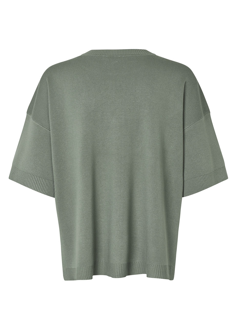 mbyM Sitta-M trui fijn gebreid korte mouwen groen achterkant