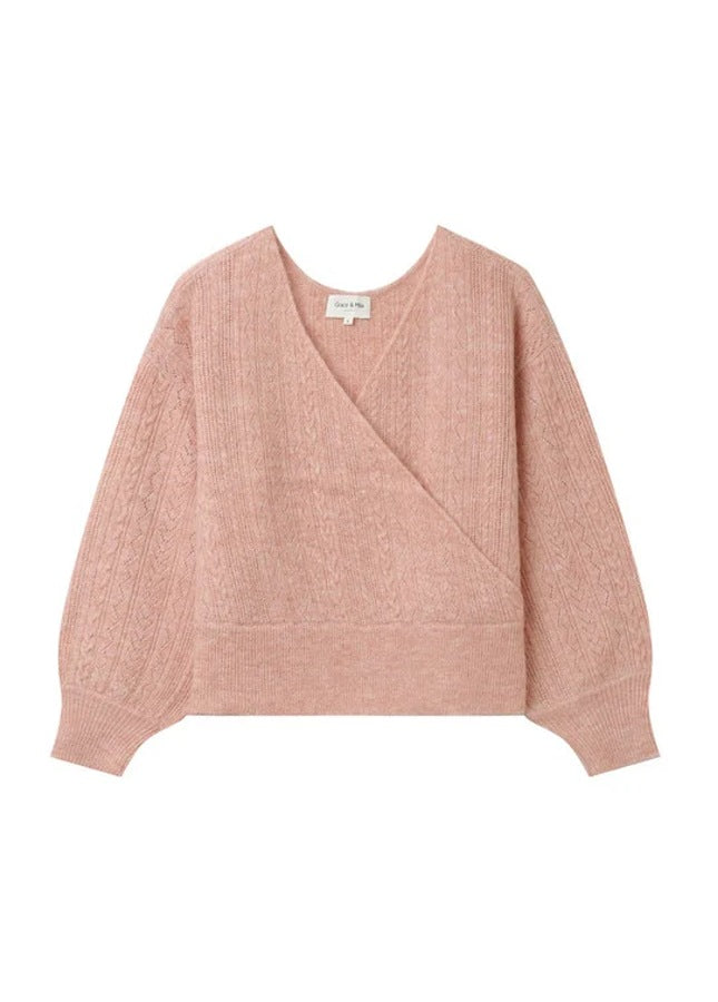 Pink wrap sweater Herold - Grace &amp; Mila