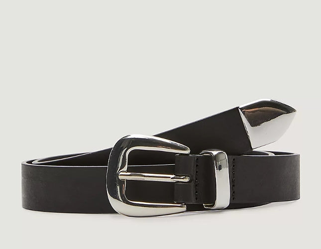 Black leather belt - Comma